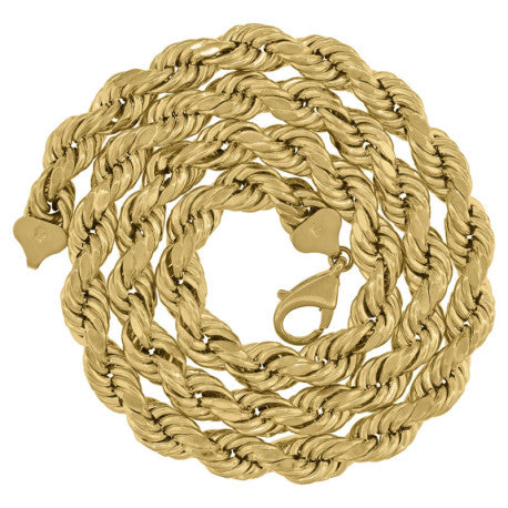 10kt-Gold Hollow Rope Chain 10mm