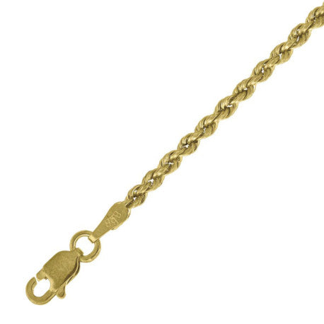 10kt-Gold Hollow Rope Chain 2mm