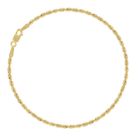 10kt-Gold Hollow Rope Chain 2mm