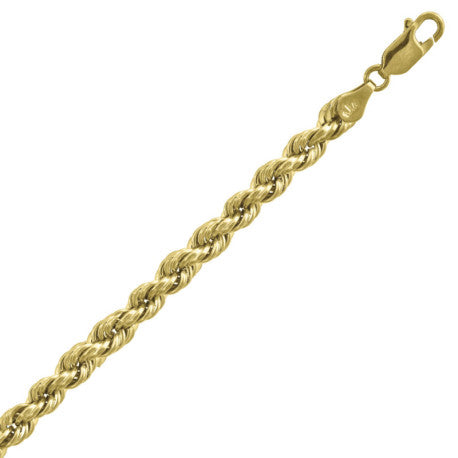10kt-Gold Hollow Rope Chain 5mm