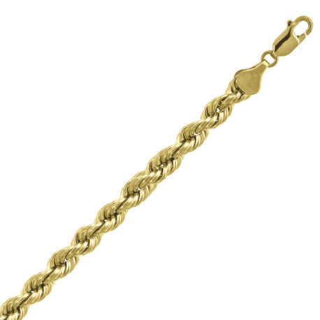 10kt-Gold Hollow Rope Chain 6mm