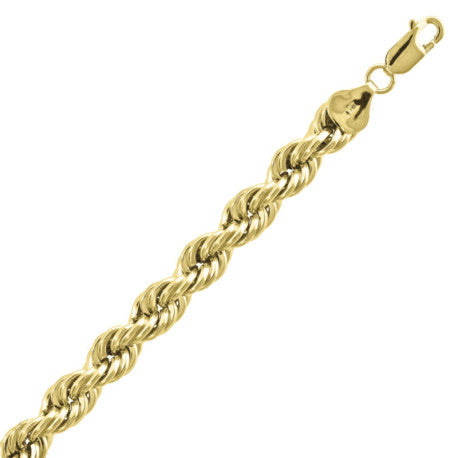 10kt-Gold Hollow Rope Chain 7mm
