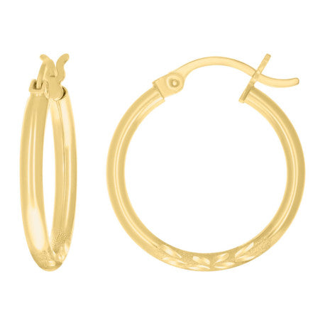 10Kt Gold Hoop Earrings 2Mm-18