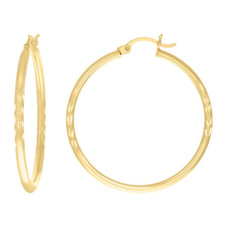 10Kt Gold Hoop Earrings 2Mm-35