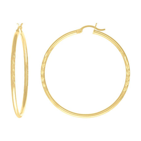10Kt Gold Hoop Earrings 2Mm-40