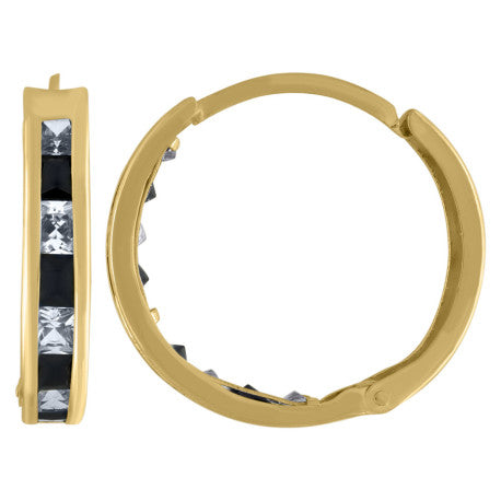 10Kt Gold Cz  Hoop Earrings