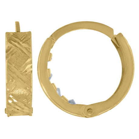 10Kt Gold Cz Hoop Earrings