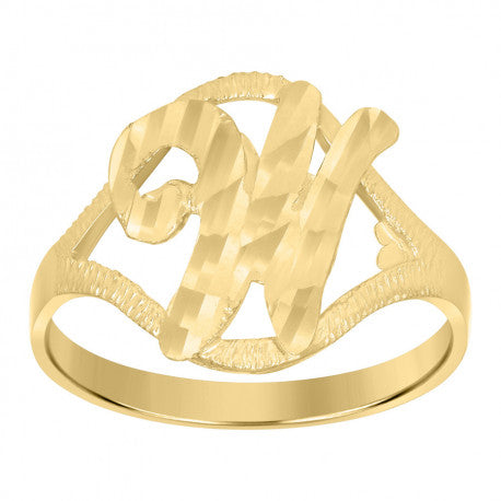 10Kt Gold Inital Ring