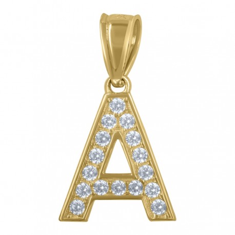 10Kt Gold Initial "A" Letter Pendant