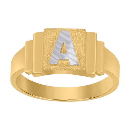10Kt Gold Initial Letter Ring "A"