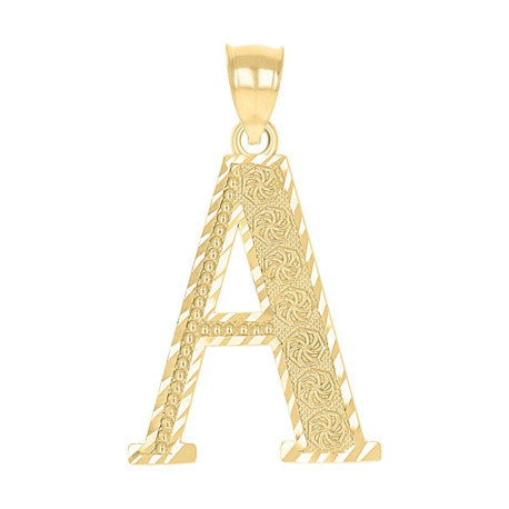 10Kt Gold Initial Letter Pendant "A"