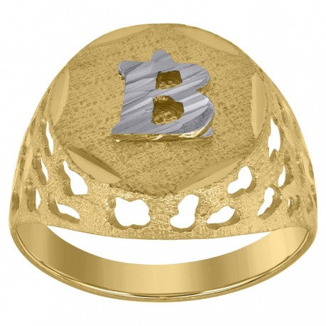 10Kt Gold Initial "B" Letter Ring