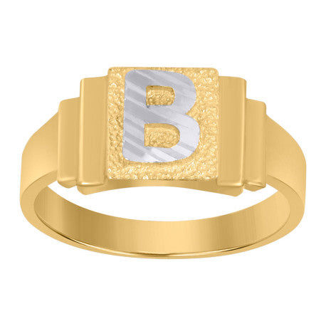 10Kt Gold Initial Letter Ring "B"