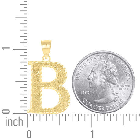 10Kt Gold Initial Letter Pendant "B"