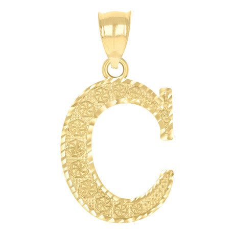 10Kt Gold Initial Letter Pendant "C"