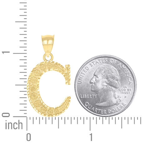 10Kt Gold Initial Letter Pendant "C"