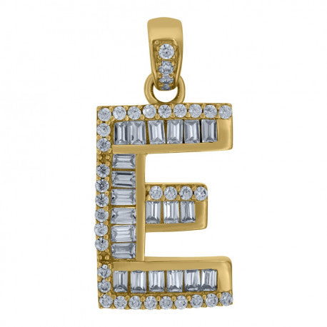 10Kt Gold Initial "E" Letter Pendant
