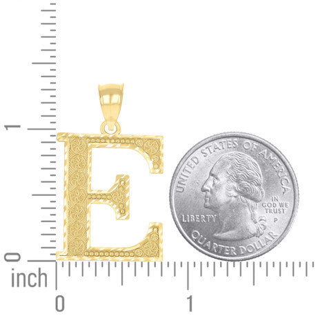 10Kt Gold Initial Letter Pendant "E"