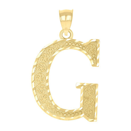 10Kt Gold Initial Letter Pendant "G"