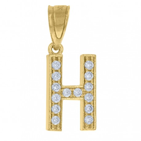 10kt Gold Initial "H" Letter Pendant