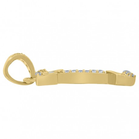10Kt Gold Initial "I" Letter Pendant