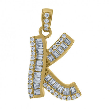10Kt Gold Initial "K" Letter Pendant