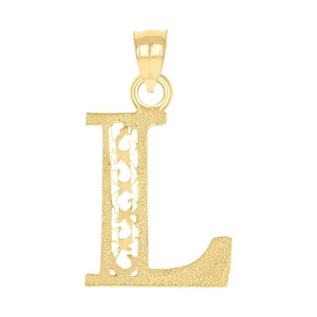 10Kt Gold Initial "L" Letter Pendant