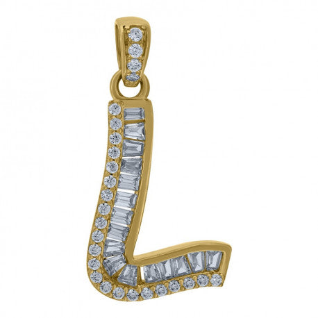 10Kt Gold Initial "L" Letter Pendant
