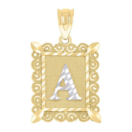 10Kt Gold Initial Letter "A" Pendant