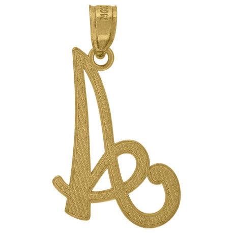 10Kt Gold Initial Letter "A" Pendant