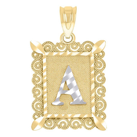 10Kt Gold Initial Letter "A" Pendant