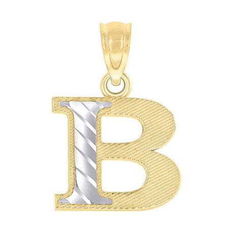 10Kt Gold Initial Letter "B" Pendant