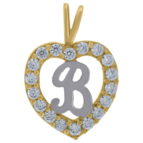 10Kt Gold Initial Letter "B" Pendant