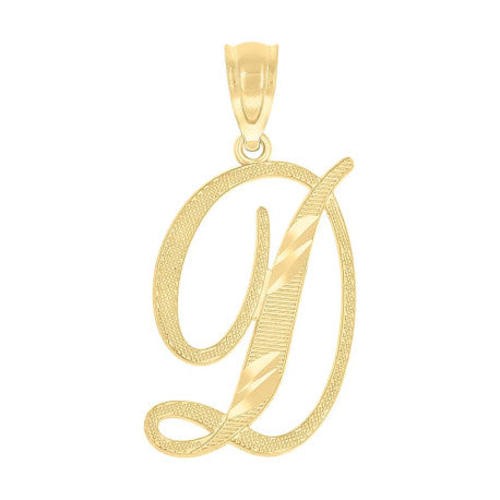 10Kt Gold Initial Letter "D" Pendant