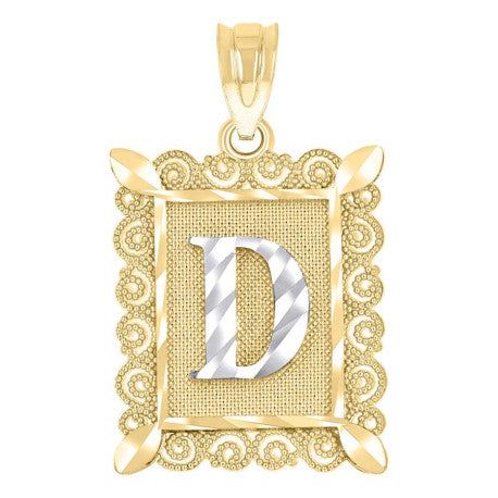 10Kt Gold Initial Letter "D" Pendant