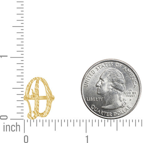 10Kt Gold Initial Letter "D" Ring