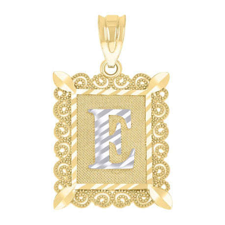 10Kt Gold Initial Letter "E" Pendant