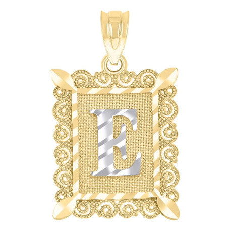 10Kt Gold Initial Letter "E" Pendant