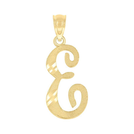 10Kt Gold Initial Letter "E" Pendant