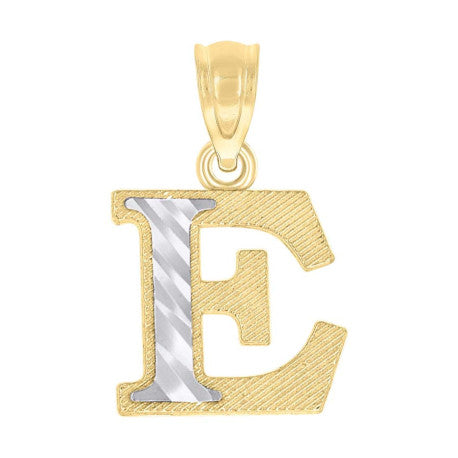 10Kt Gold Initial Letter "E" Pendant