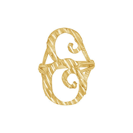 10Kt Gold Initial Letter "E" Ring