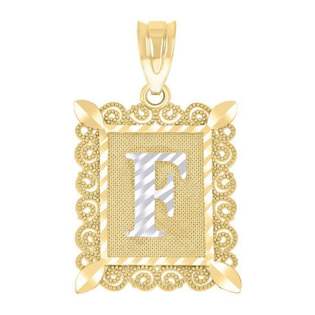 10Kt Gold Initial Letter "F" Pendant
