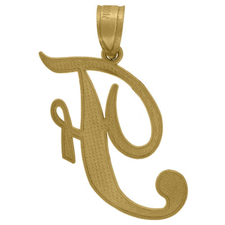 10Kt Gold Initial Letter "F" Pendant