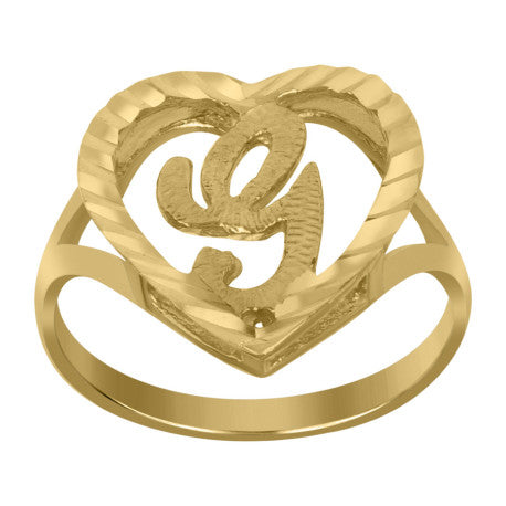 10Kt Gold Initial Letter "G" Ring