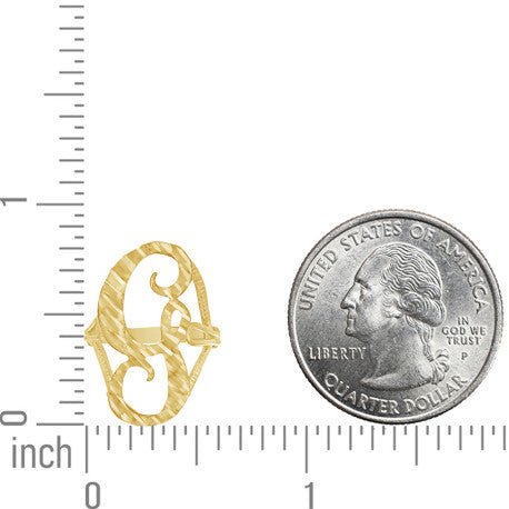 10Kt Gold Initial Letter "G" Ring