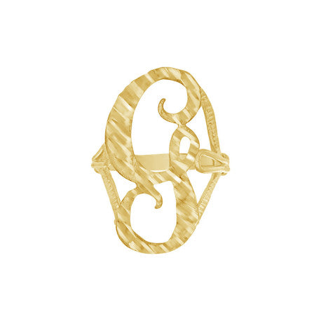 10Kt Gold Initial Letter "G" Ring