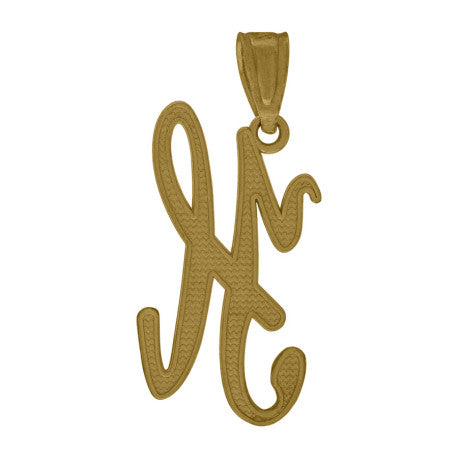 10Kt Gold Initial Letter "H" Pendant