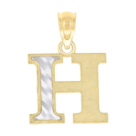 10Kt Gold Initial Letter "H" Pendant