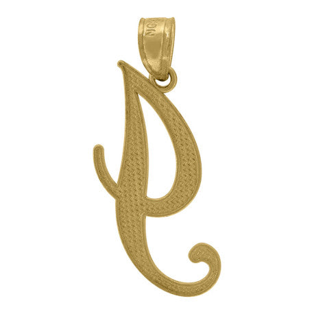 10Kt Gold Initial Letter "I" Pendant