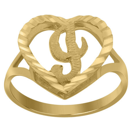 10Kt Gold Initial Letter "I" Ring